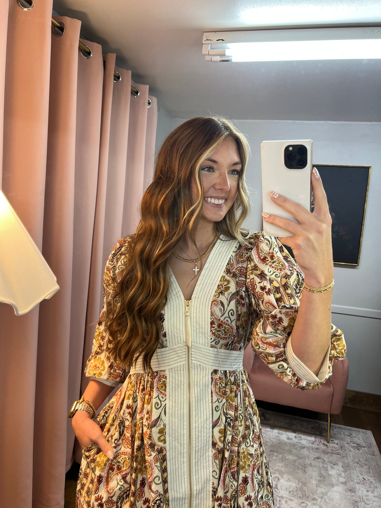 ECRU PAISLEY MAXI DRESS