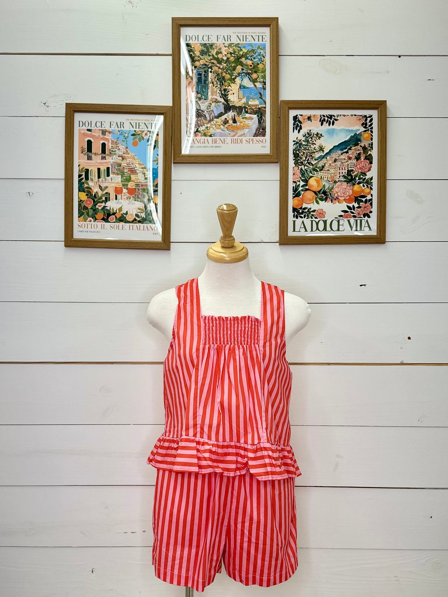 ORANGE/PINK STRIPE SHORT