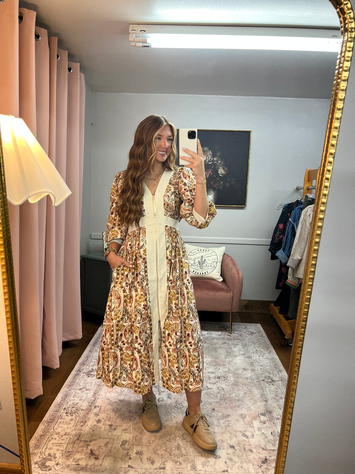 ECRU PAISLEY MAXI DRESS