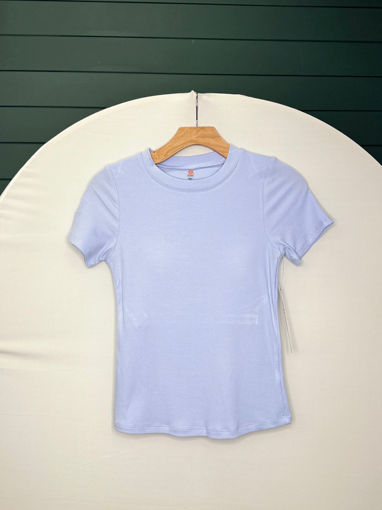 Athletic ribbed built in bra top