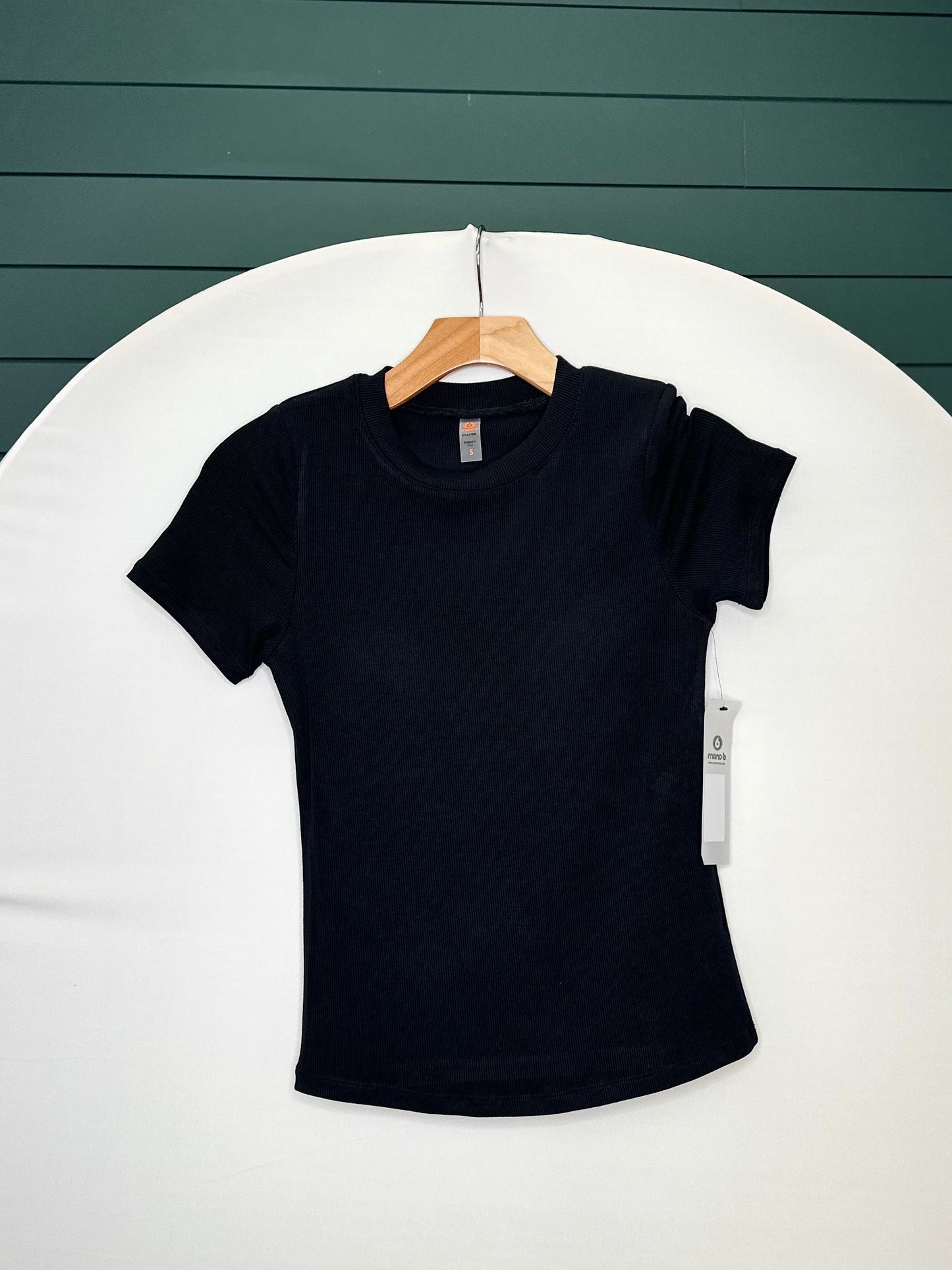Athletic ribbed built in bra top