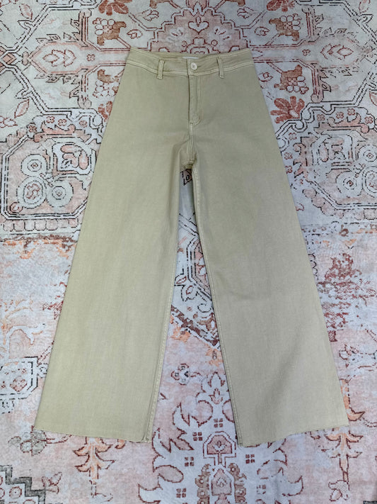 BEIGE STRAIGHT WIDE LEG PANT