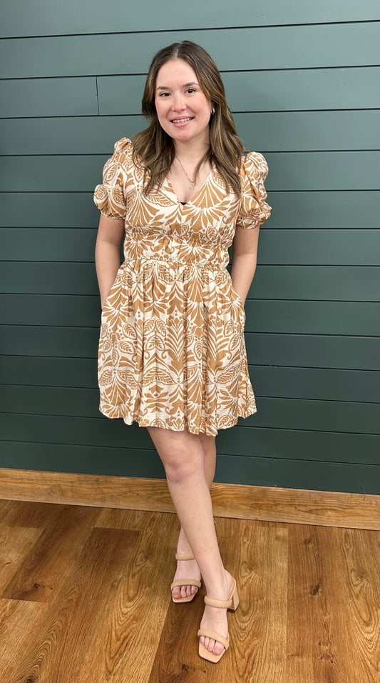 LAURA BEIGE DETAILED DRESS