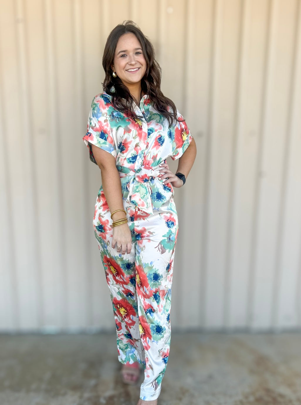 Floral Printed Tie-Wrap Jumpsuit