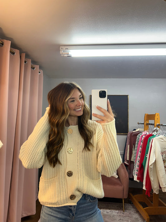CREAM CHUNKY CARDIGAN
