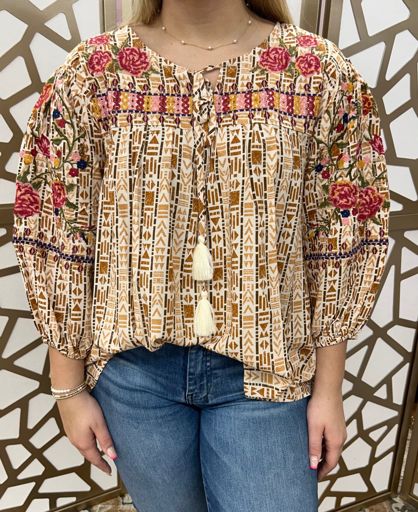 Cameron Mocha Blouse