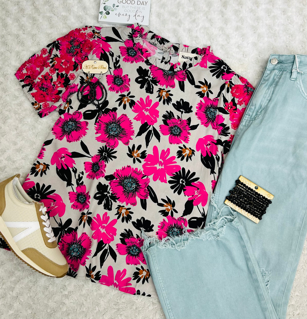 ANDREE HOT PINK GREY
