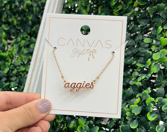 CANVAS STYLE DANTY AGGIES NECKLACE