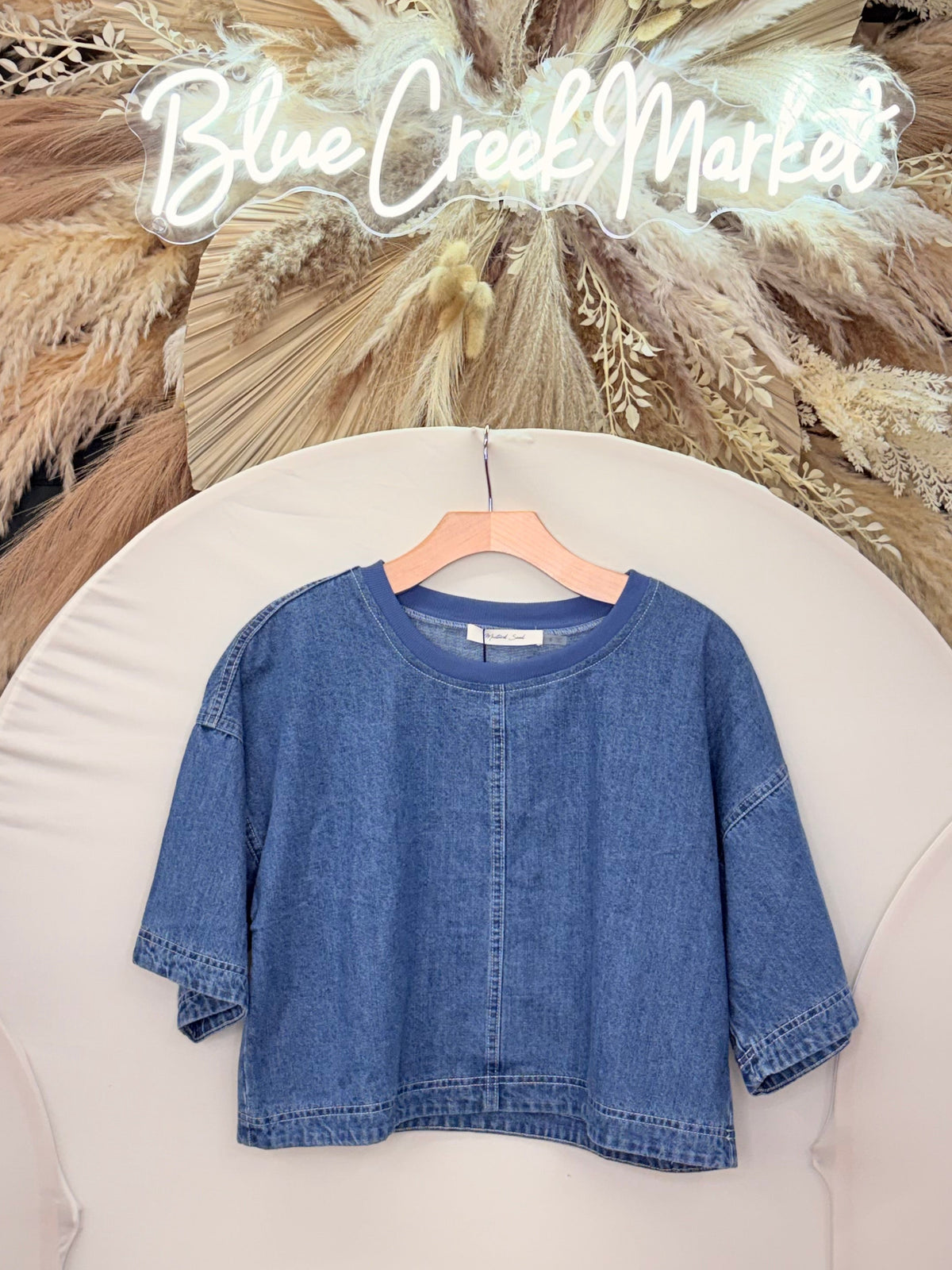 DENIM NECKBAND PULLOVER