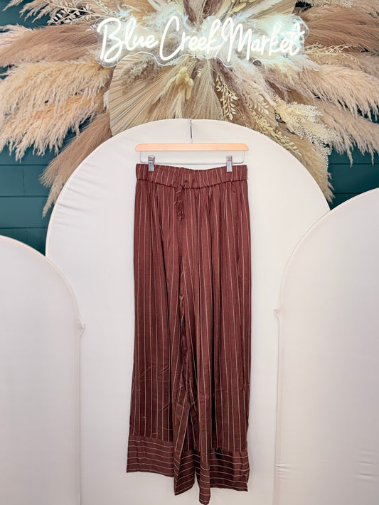 BROWN/IVORY STRIPE PANT