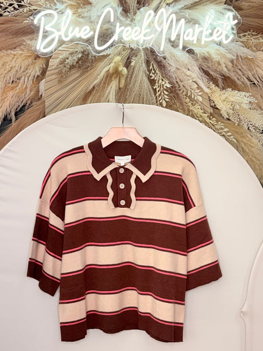 BROWN COMBO SWEATER