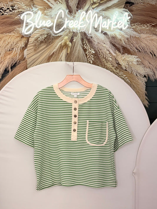 GREEN ZIG ZAG STRIPE KNIT SET