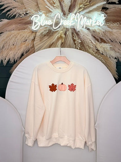 CREAM FALL GRAPHIC SWEATSHIRT