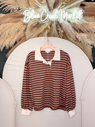 BROWN STRIPE TOP