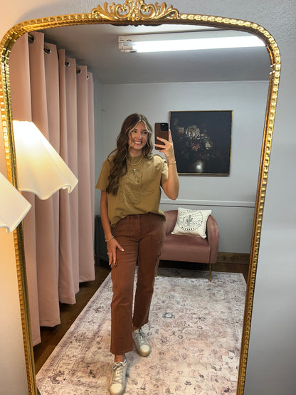 VERVET RED BRICK STRAIGHT CARGO PANT