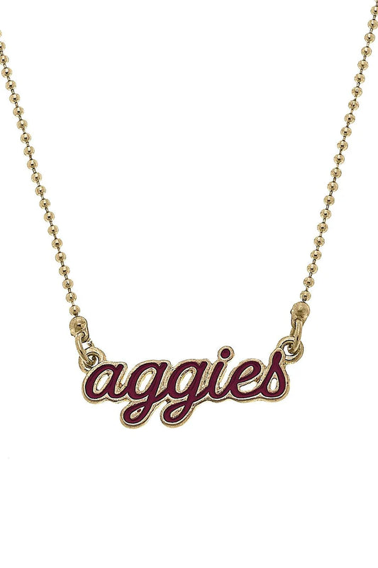 CANVAS STYLE DANTY AGGIES NECKLACE