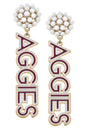 CANVAS STYLE AGGIES EARRINGS